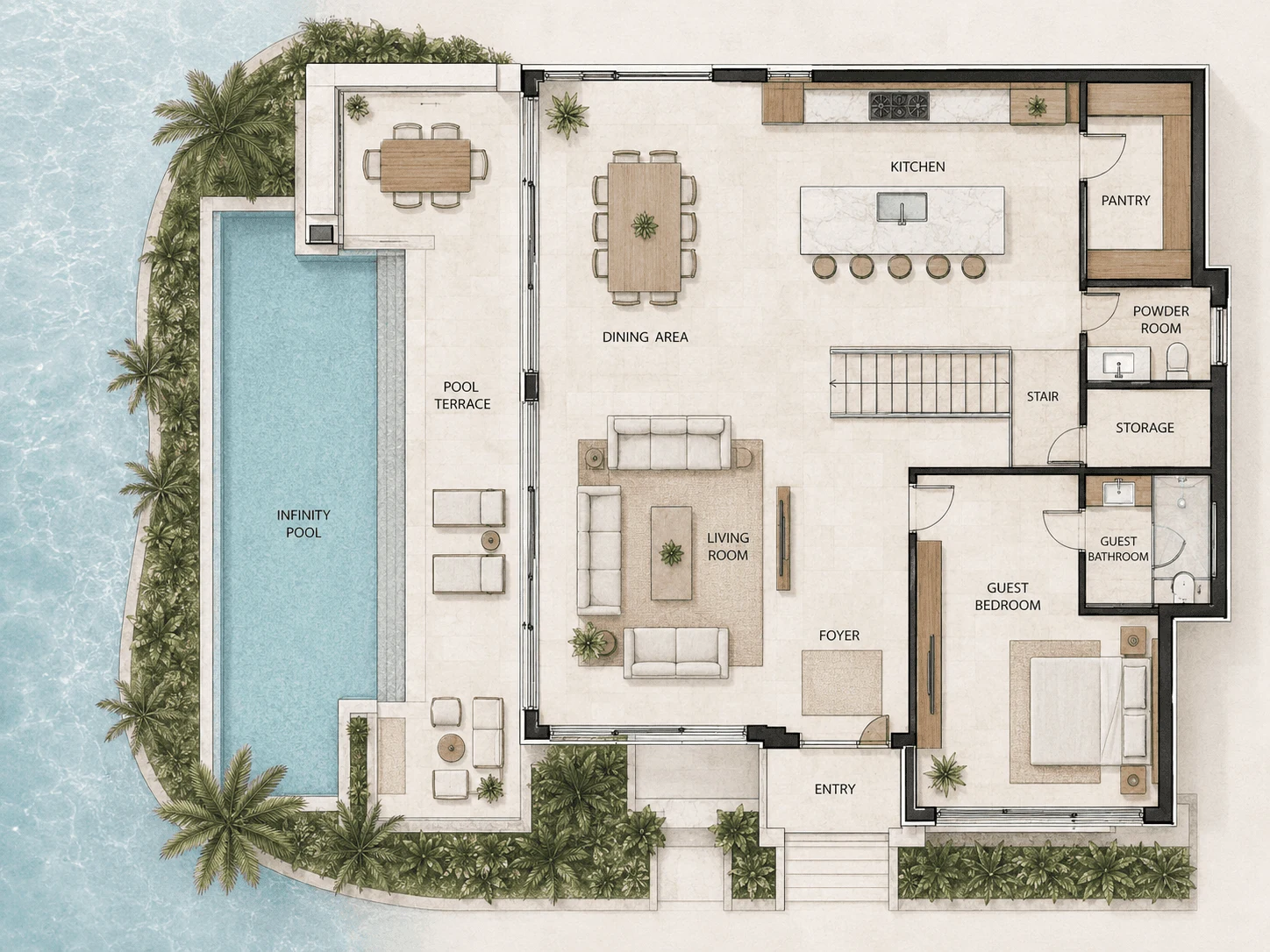 Palm townhouse with private terrace — view 5